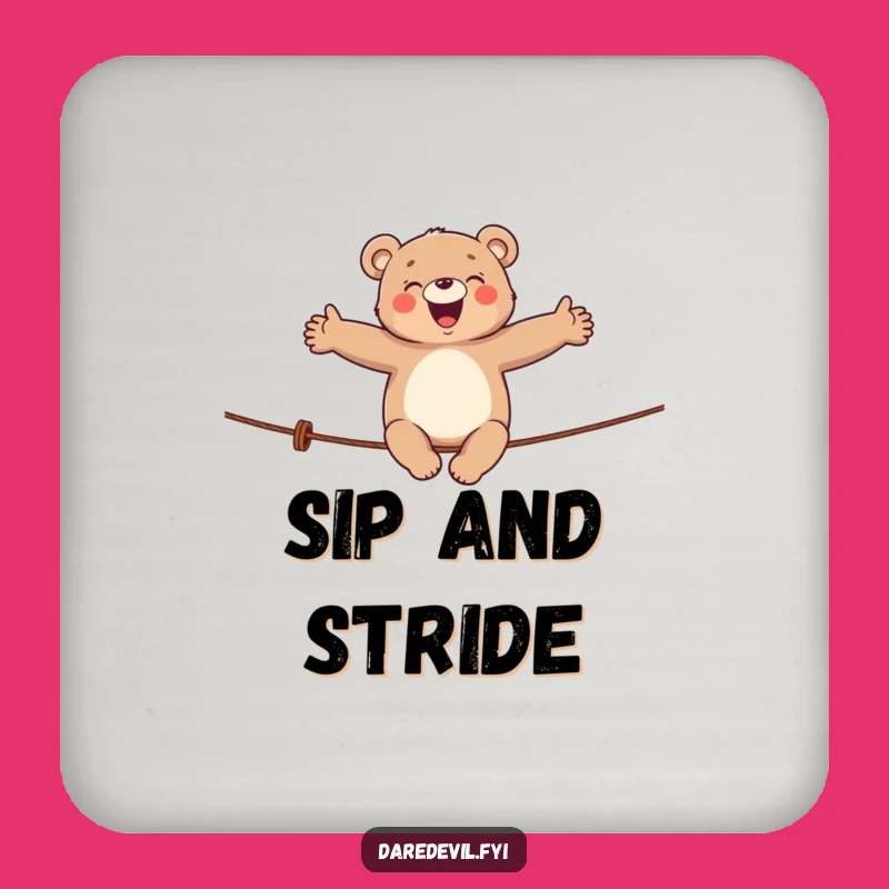 Funny Giggling Bear Tightrope Coaster: Hilarious Protection for Your Surfaces!