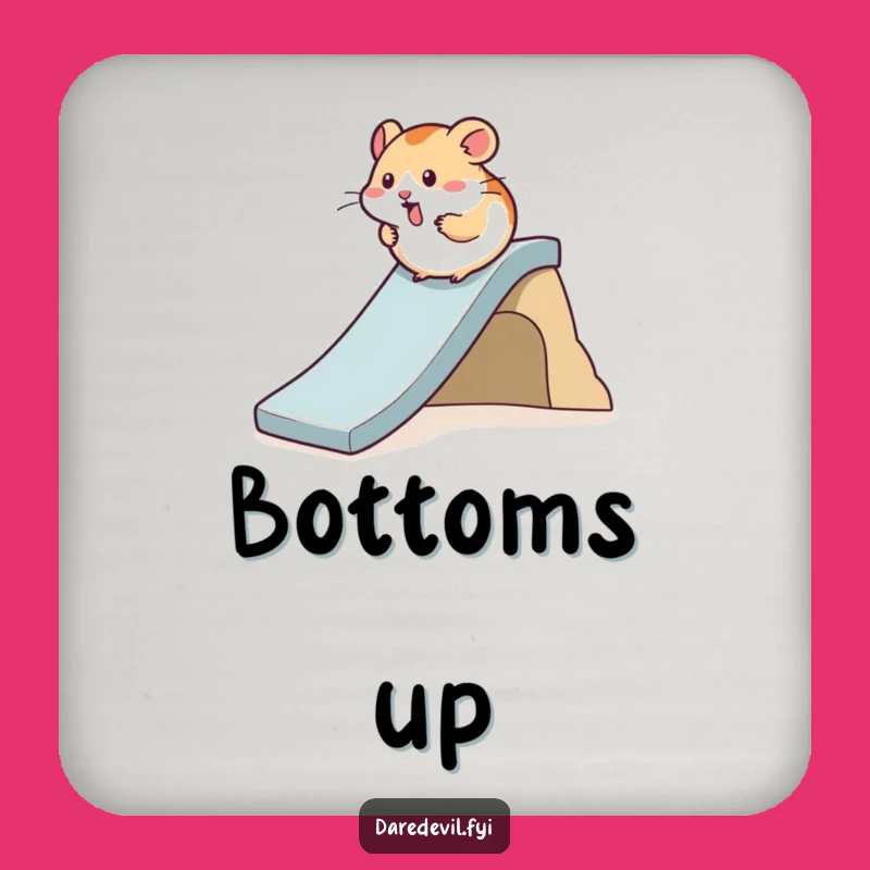 Funny Hamster Coaster: Speedy Slide Humor - Protect Surfaces with Hilarious Gifts!