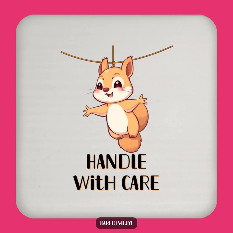Funny Squirrel Coaster Set: Protect Surfaces with Hilarious Dangle Art!