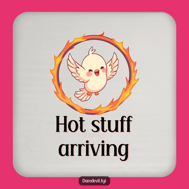 Funny Bird Coaster Set: Protect Surfaces with Hilarious Fiery Flyer Art!