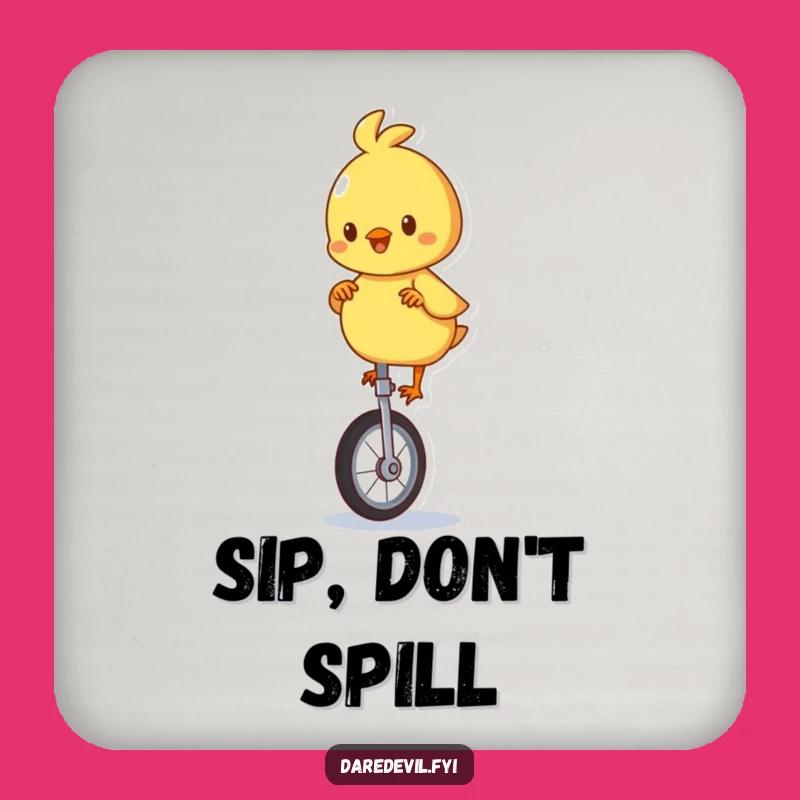 Funny Playful Chick Unicycle Coaster Set: Bird Protection, Excellent Funny Gift