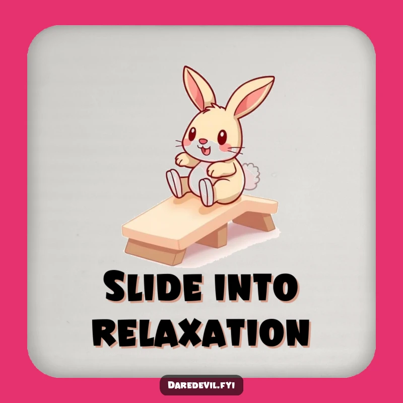 Funny Bunny Ramp Slider Coaster: Protect Surfaces With Pet Humor, Ideal Funny Gift