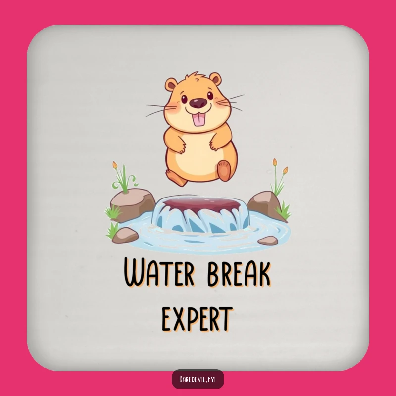 Funny Capybara Coaster: Protect Surfaces with Joyful River Leaps