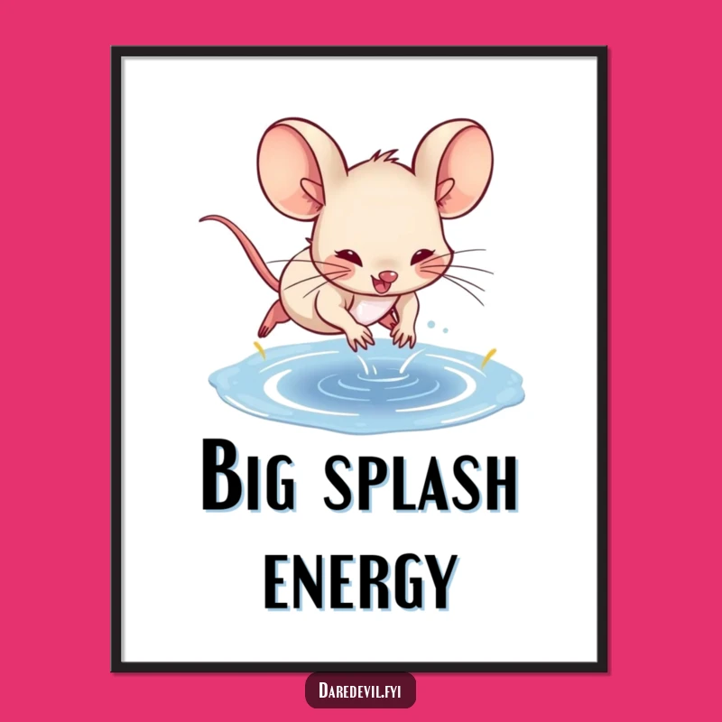 Funny Mouse Daring Dive Poster - Vibrant & Hilarious Wall Art