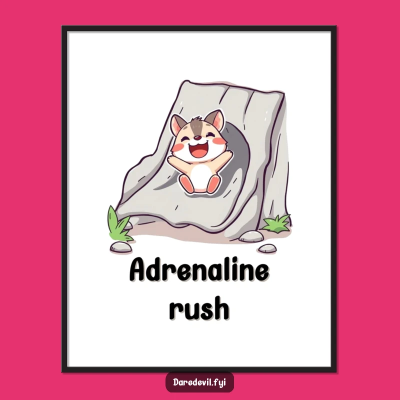 Funny Animal Chute Slide Poster: Bold Character's Delightful Descent, Wall Art Gift!