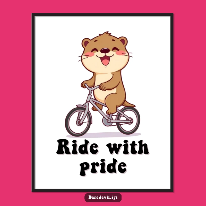 Funny Otter Bicycle Poster: Hilarious Art for Your Walls