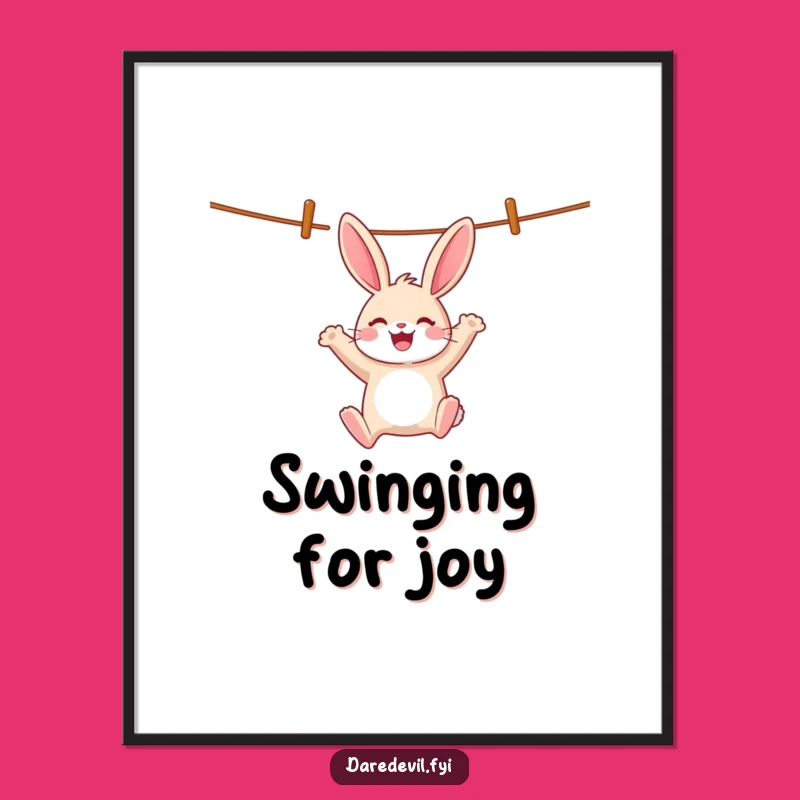 Funny Rabbit Clothesline Poster: Hilarious Art for Playful Walls