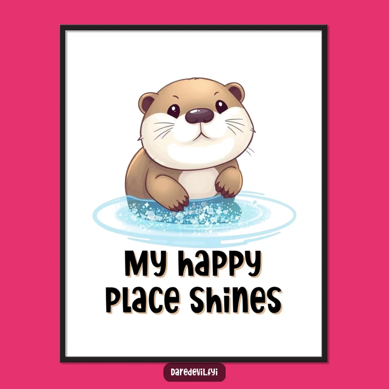 Funny Otter Glitter Poster: Whimsical Wall Art, Hilarious Aquatic Decor, Perfect Funny Gift