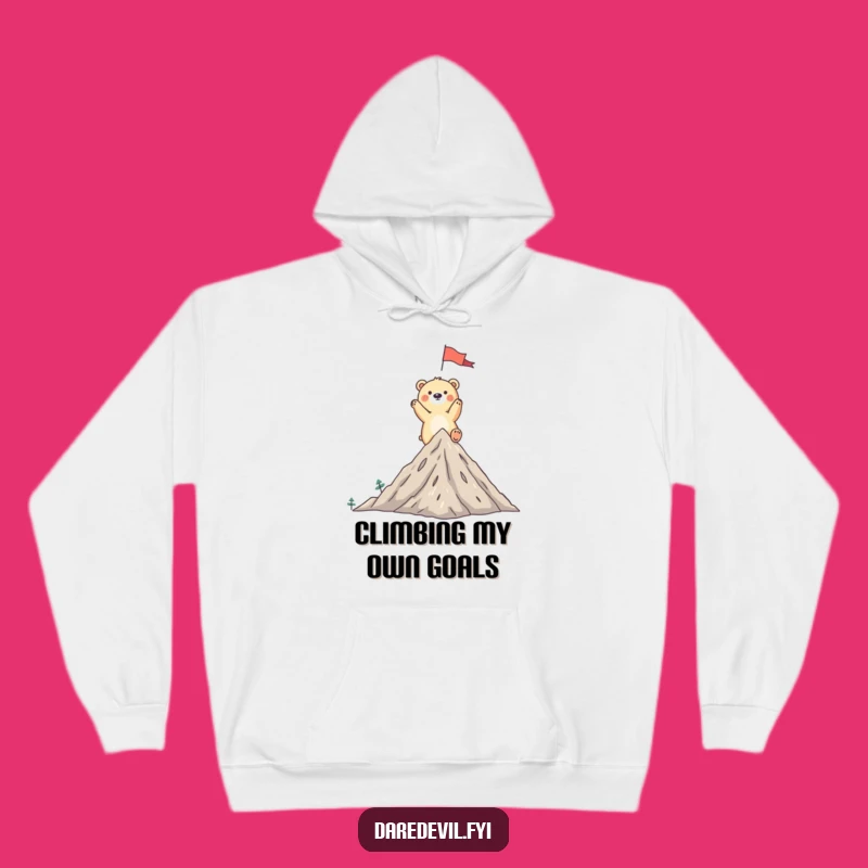 Funny Bear Hoodie: Cozy Up with This Peak Conqueror, Perfect Comedic Wear!