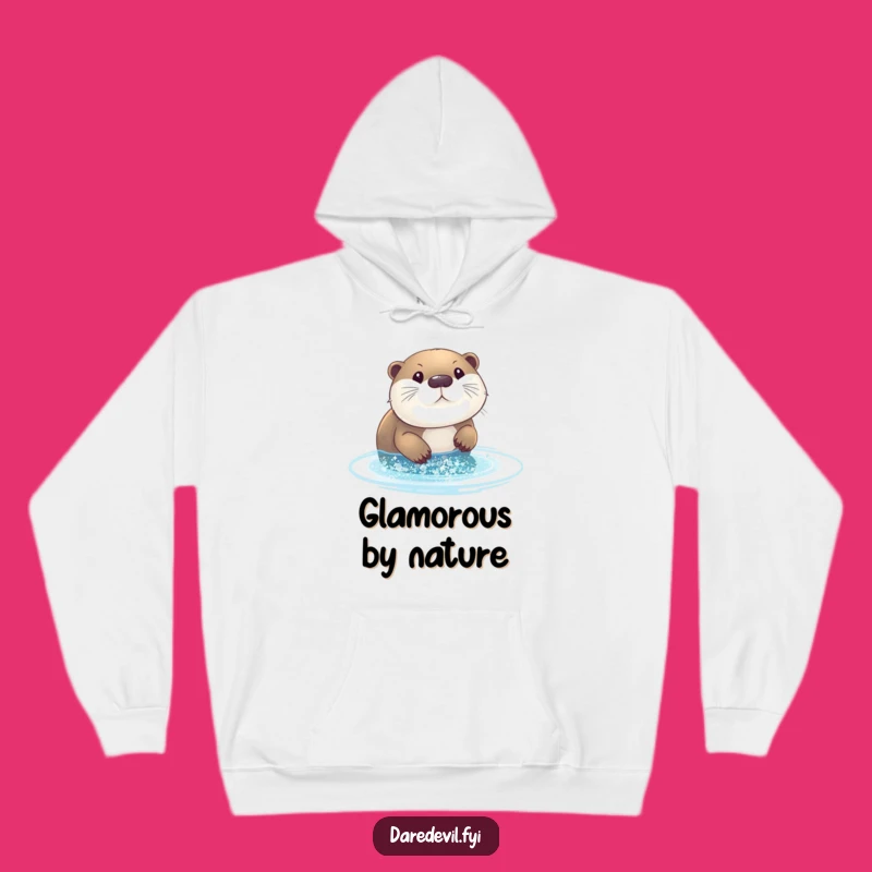 Cozy Funny Otter Glitter Hoodie: Warm & Whimsical Wear, Perfect Funny Gift for Playful Souls