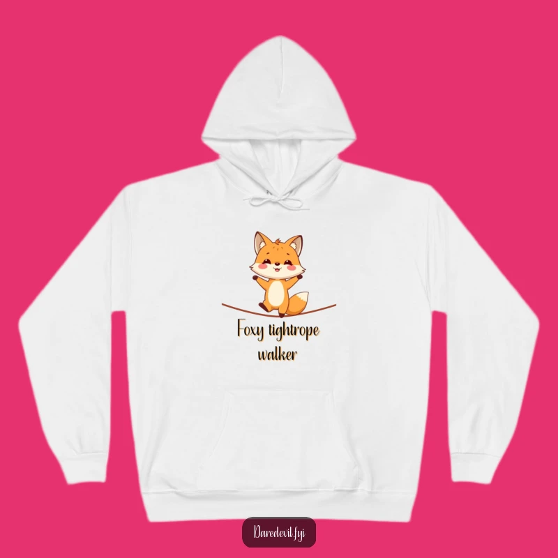 Funny Fox Handstand Tightrope Hoodie - Cozy Comfort with a Hilarious Twist