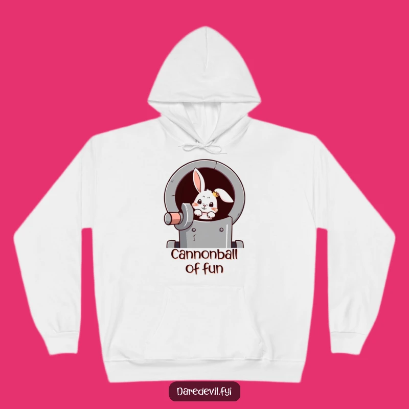 Funny Rabbit Cannon Hoodie: Cozy Surprise for the Perfect Funny Gift!