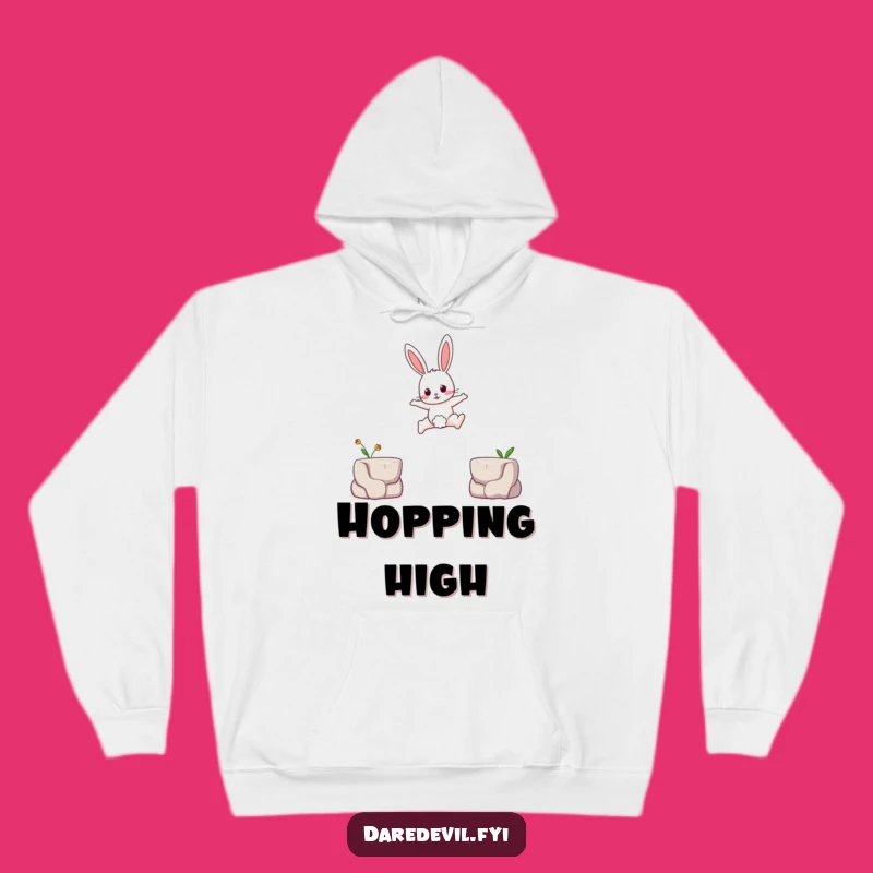 Funny Brave Rabbit Hoodie: Cozy Leaping Bunny, Warm Courageous Gift