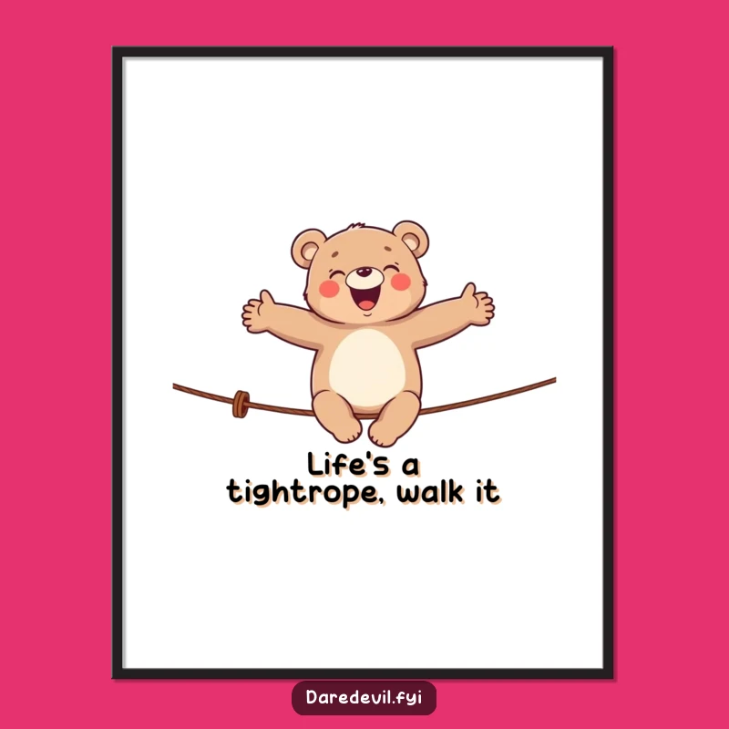 Free Printable Bear Tightrope Art: Funny Downloadable Decor for a Balanced Life!