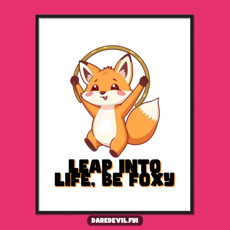 Funny Free Printable Fox Wall Art: Hoop Star Downloadable Decor!