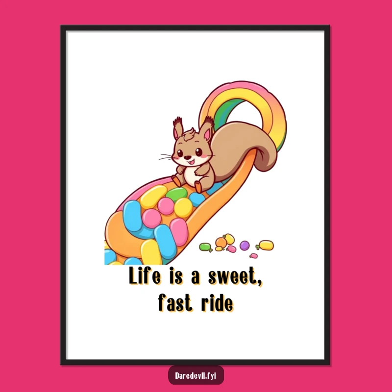 Free Printable Squirrel Wall Art - Candy Ride Downloadable Decor