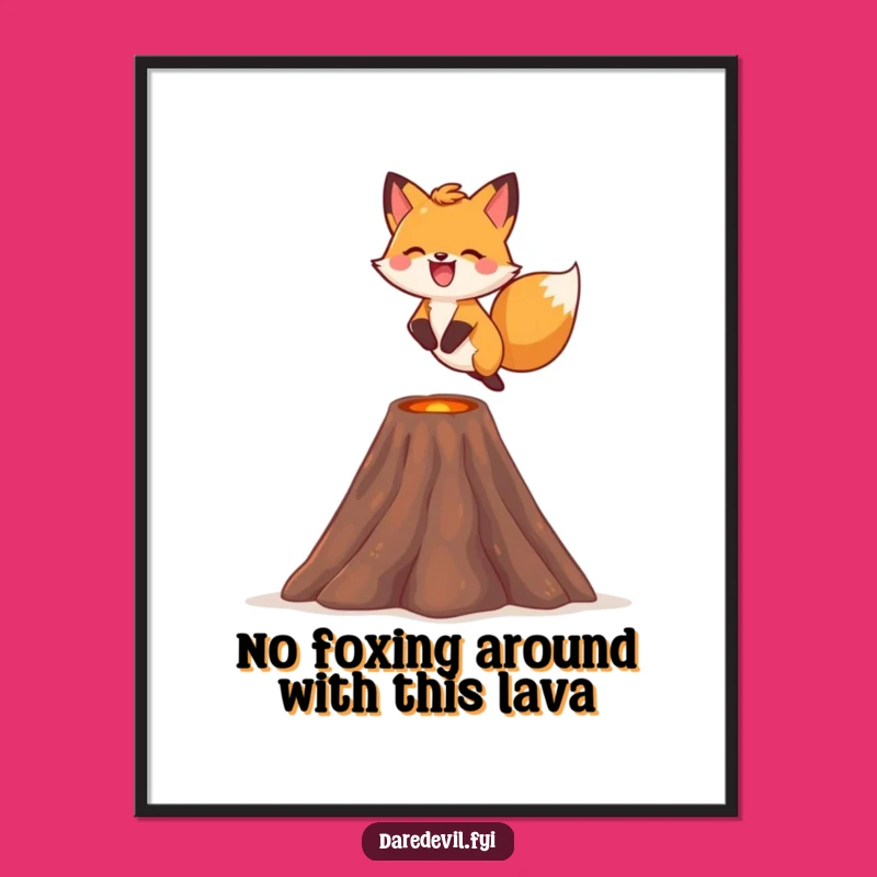 Free Printable Fox Wall Art: Tiny Volcano Surfing Downloadable Decor for Adventurous Spaces