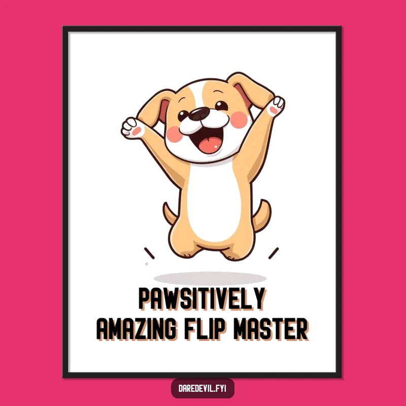 Free Printable Dog Art: Acrobatic Pooch Action Downloadable Wall Decor