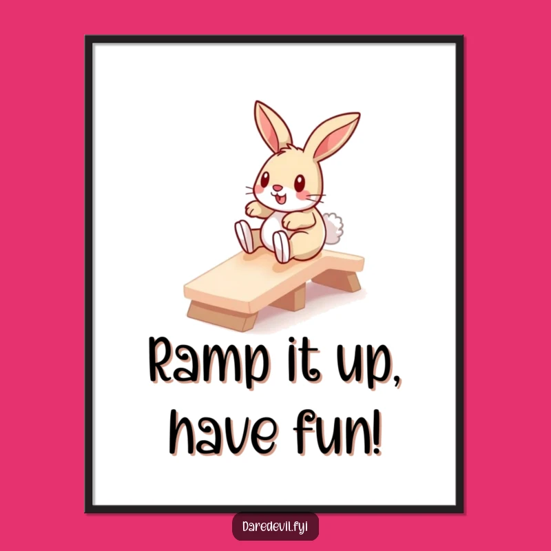Funny Free Printable Bunny Wall Art: Ramp Rider Downloadable Decor!