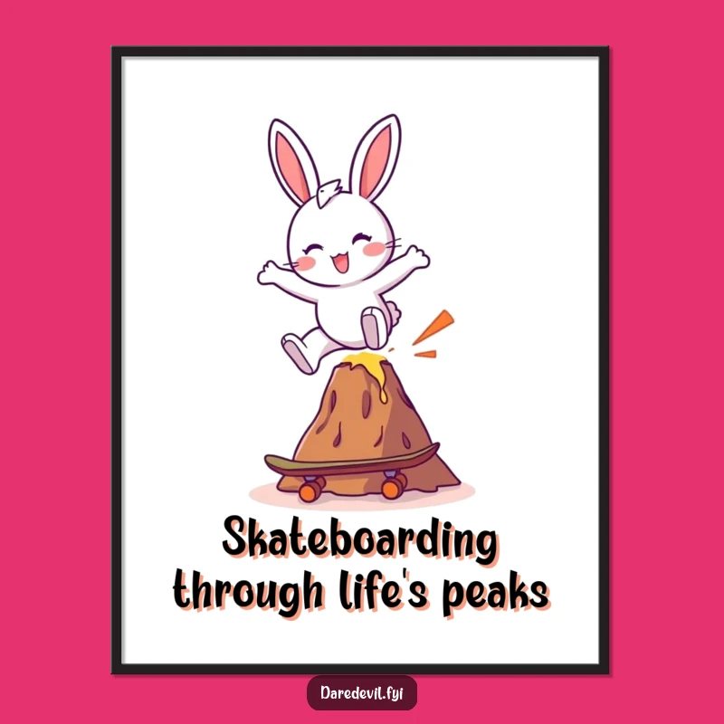 Free Printable Bunny Skateboard Wall Art - Funny Downloadable Decor for Extreme Vibes