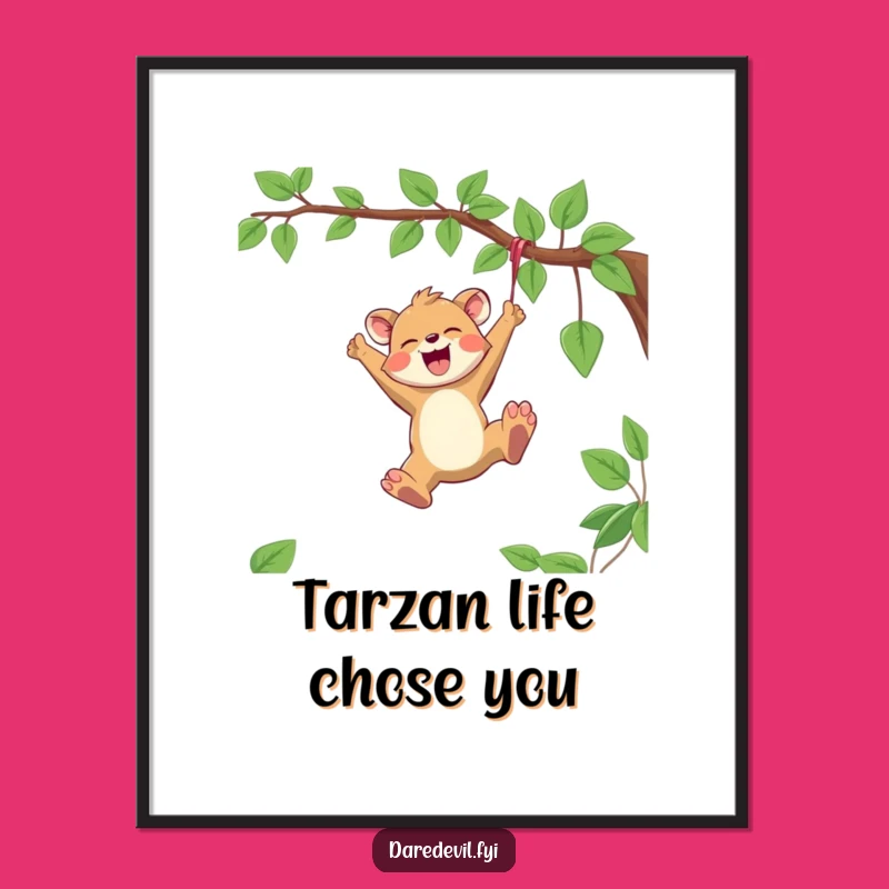 Free Printable Wall Art: Joyful Vine Swinger Animal Adventure Downloadable Art