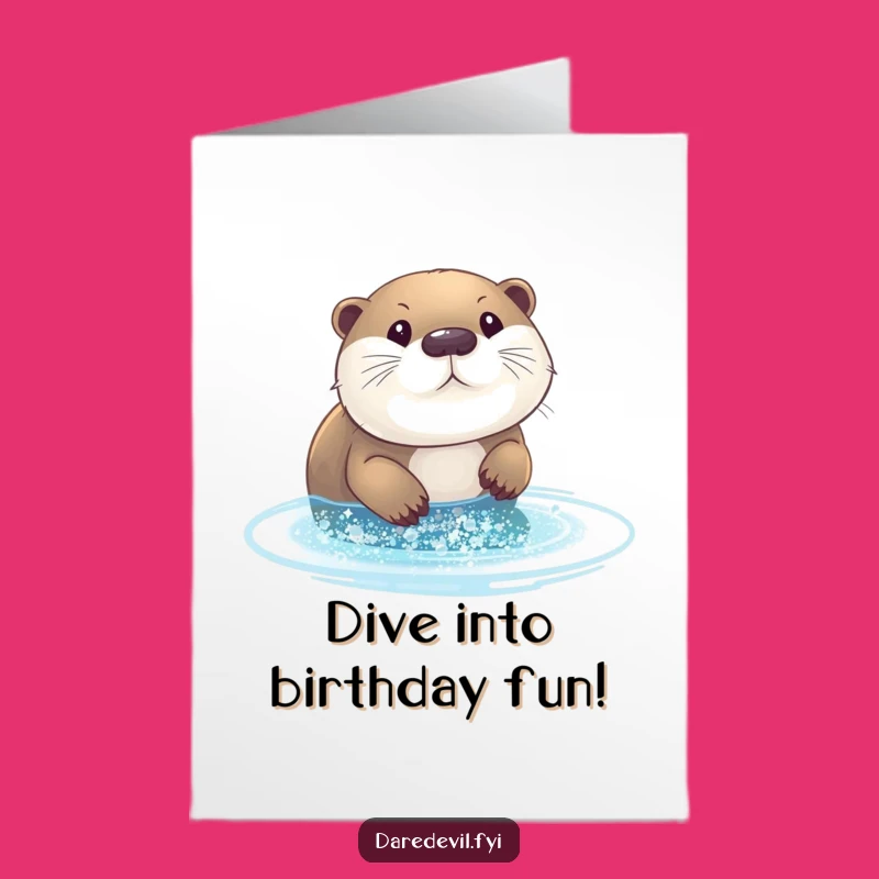 Free Printable Glitter Otter Birthday Card - Funny Downloadable Gift for Kids!