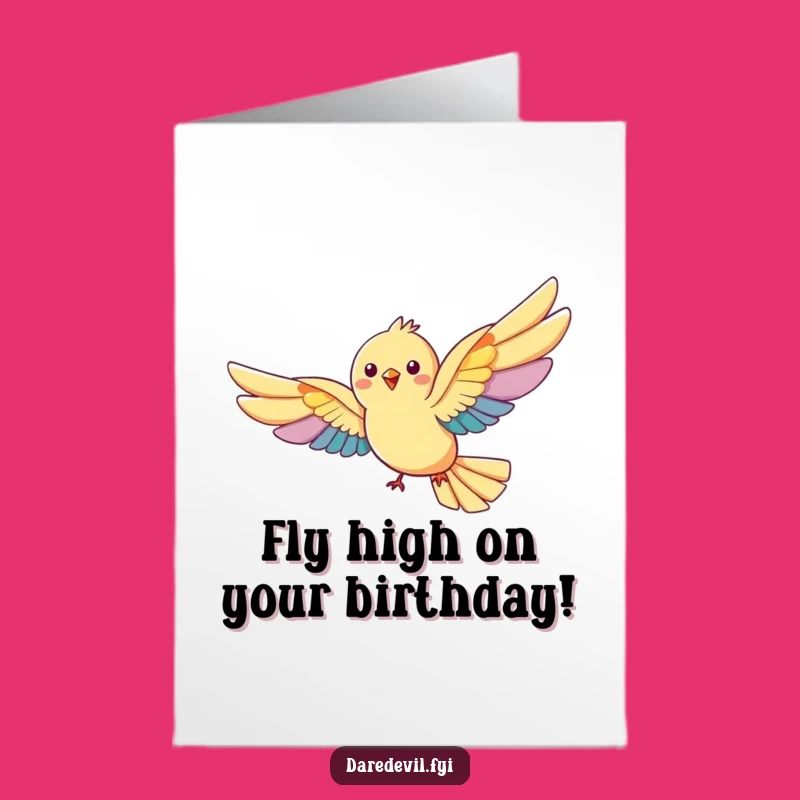 Free Printable Rainbow Bird Birthday Card - Funny Downloadable Gift for Her!