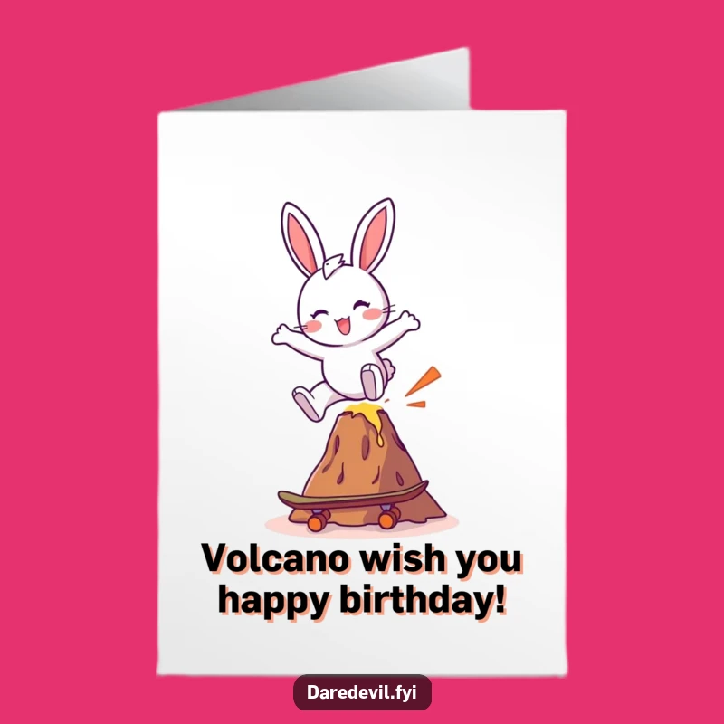 Free Printable Bunny Skateboard Birthday Card - Funny Downloadable Gift for a Radical Celebration