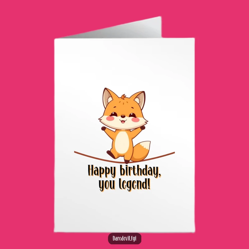 Free Printable Fox Handstand Birthday Card - Funny Downloadable Gift for a Balancing Act Celebration