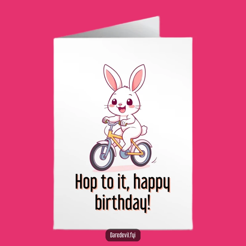 Free Printable Rabbit Bike Birthday Card: Funny Downloadable for Speedy Celebrations!