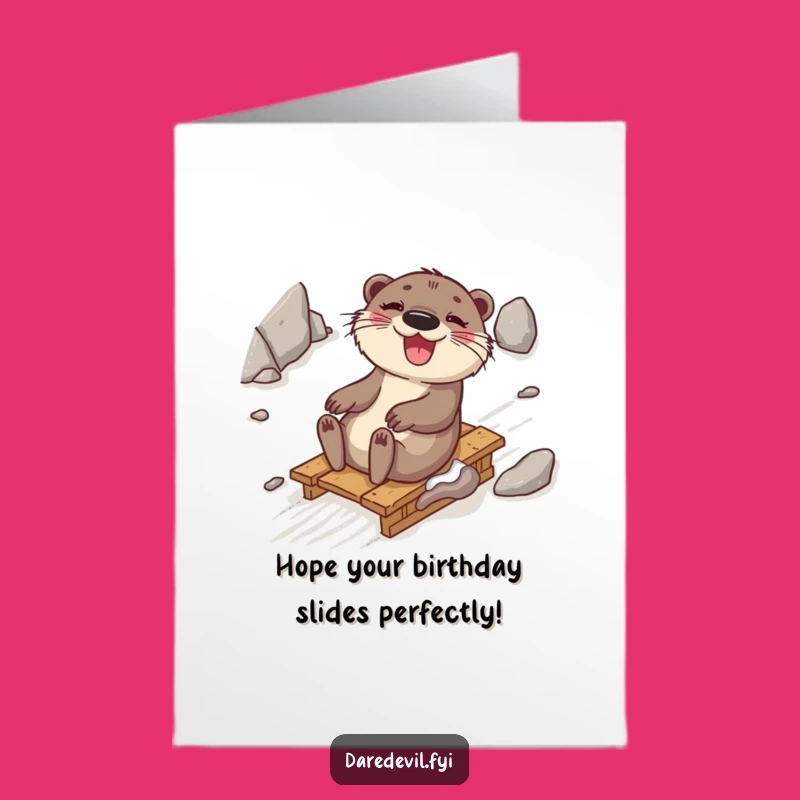 Free Printable Otter Birthday Card: Funny Downloadable Gift for a Slippery Good Time