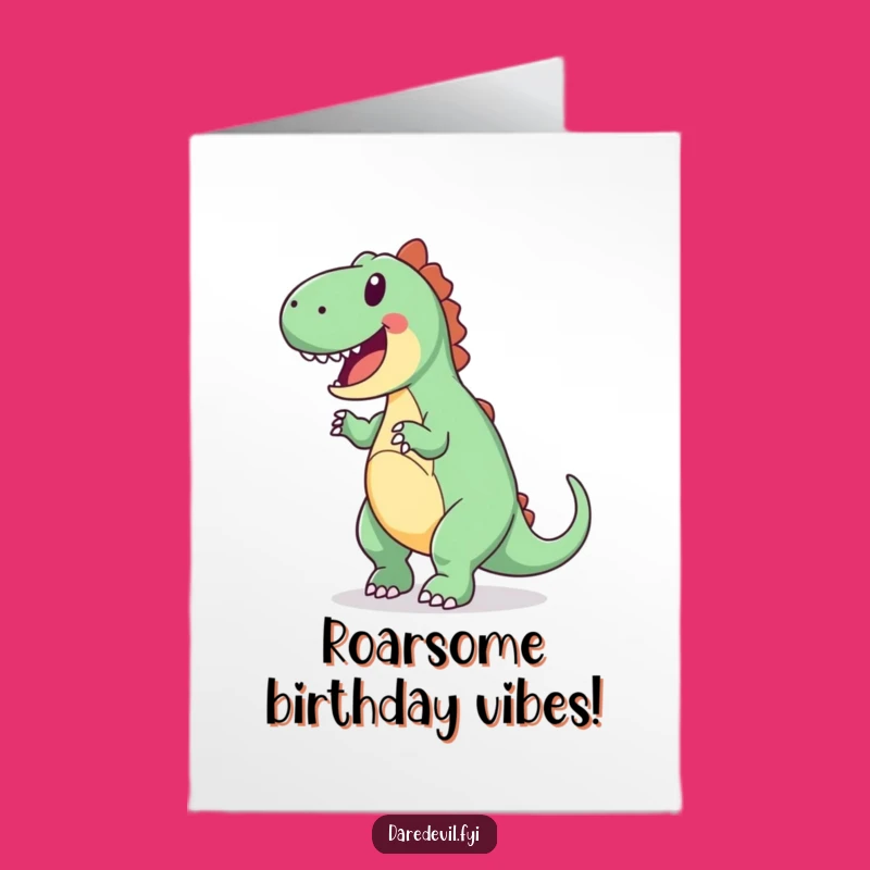 Free Printable Dinosaur Birthday Card: Funny Somersault Downloadable Gift
