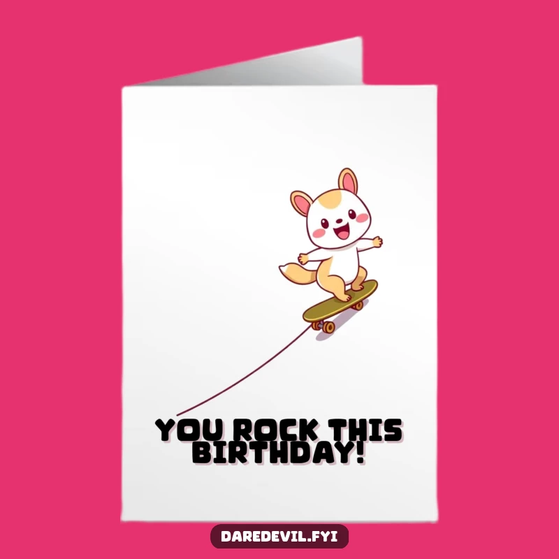 Free Printable Birthday Card Animal: Skateboard Zoom, Funny Downloadable Gift