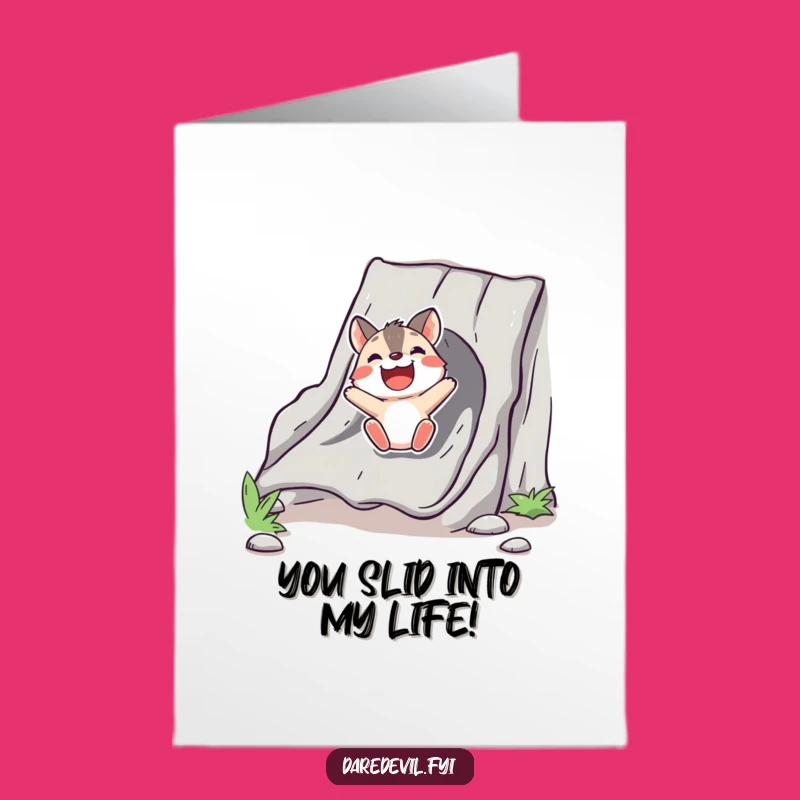 Free Printable Birthday Card: Bold Animal Chute Slide - Funny Downloadable Gift