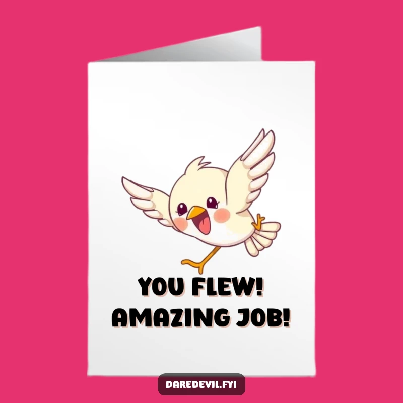 Free Printable Bird Dive Congrats Card - Enthusiastic Achievement Downloadable Gift