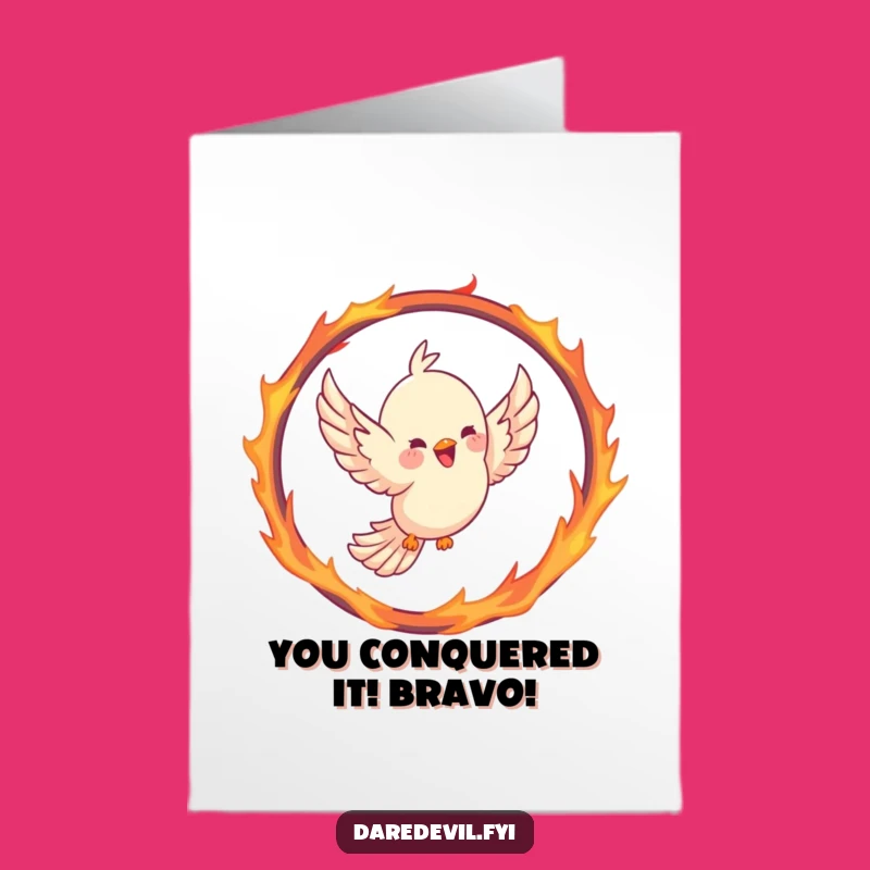 Free Printable Congrats Card: Bird's Fiery Leap For A Spectacular Win Gift