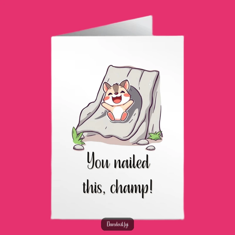 Free Printable Congrats Card: Bold Animal Chute Slide - Hilarious Downloadable Gift