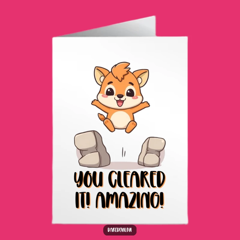 Free Printable Congrats Card: Brave Leaper Animal Funny Downloadable Gift
