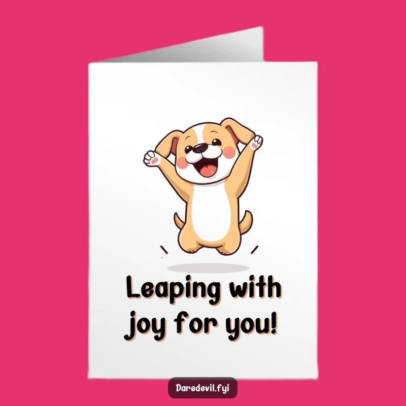 Free Printable Dog Congrats Card: Leap of Joy Downloadable Gift