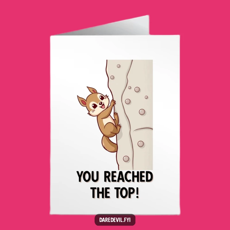 Free Printable Squirrel Climbing Congrats Card: Hilarious Downloadable Gift for Success