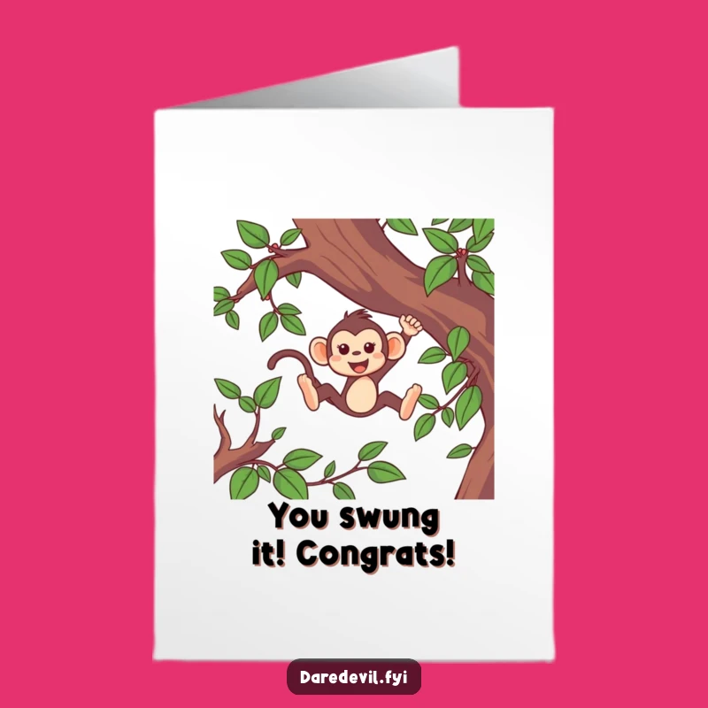 Free Printable Monkey Congratulations Card: Swinging Success for Your Big Achievement