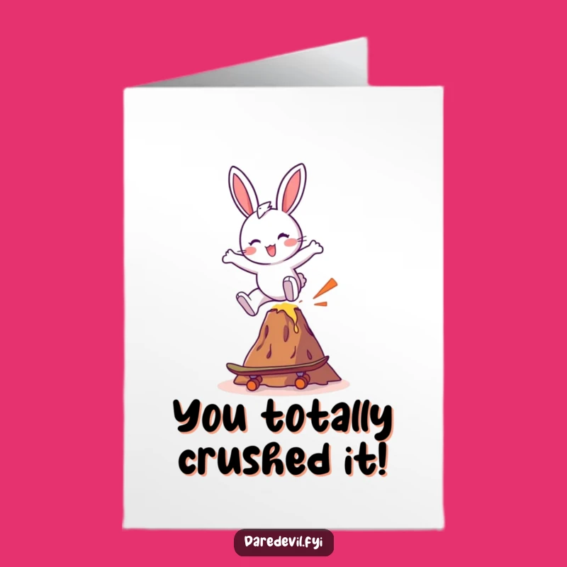 Free Printable Bunny Skateboard Congrats Card - Hilarious Downloadable Achievement Gift