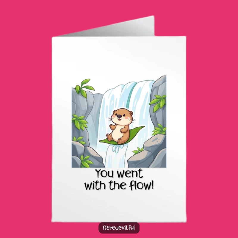 Free Printable Otter Waterfall Congrats Card - Hilarious Downloadable Achievement Gift