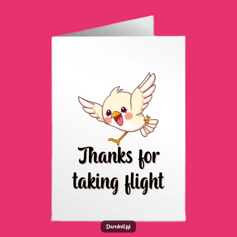 Free Printable Bird Dive Thank You Card - Grateful Flight Downloadable Gift