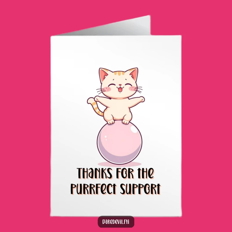 Free Printable Cat Thank You Card: Balancing Act Downloadable Gratitude!