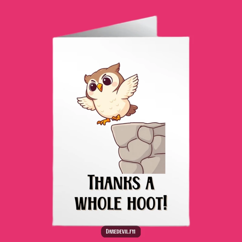 Free Printable Giggling Owl Dive Thank You Card - Express Gratitude with Humor Download