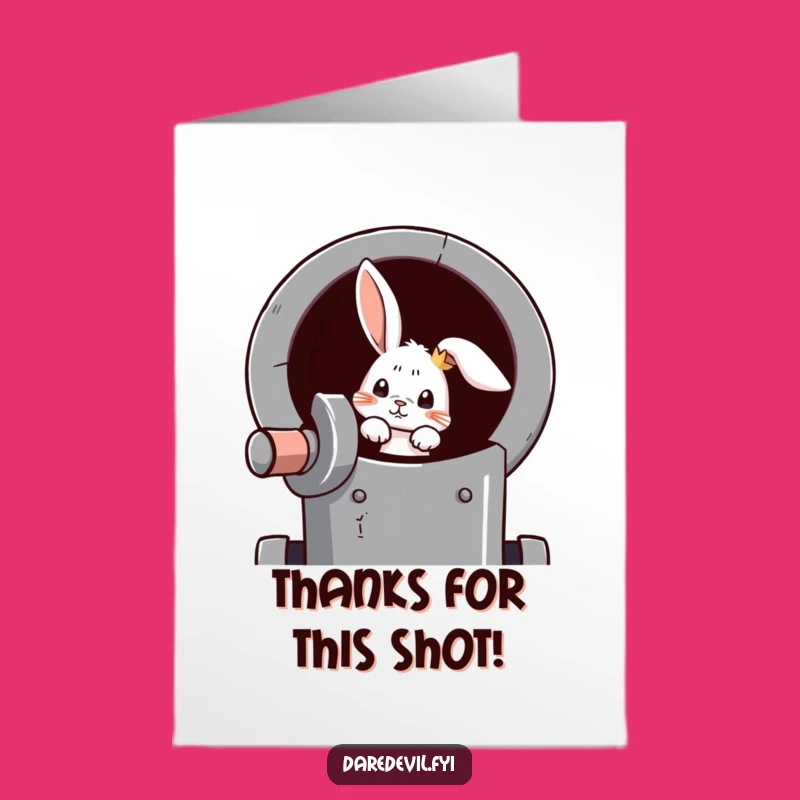 Free Printable Rabbit Cannon Thank You Card: Firing Off Thanks with Personality