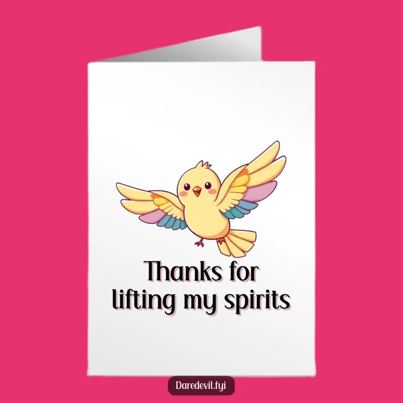 Free Printable Rainbow Bird Thank You Card - Funny Downloadable Appreciation Gift!