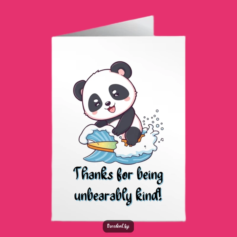 Free Printable Thank You Card: Panda Surf - Funny Downloadable Gratitude
