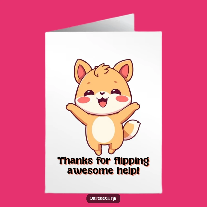 Free Printable Thank You Card: Smiling Tumbler Animal Funny Downloadable Gift